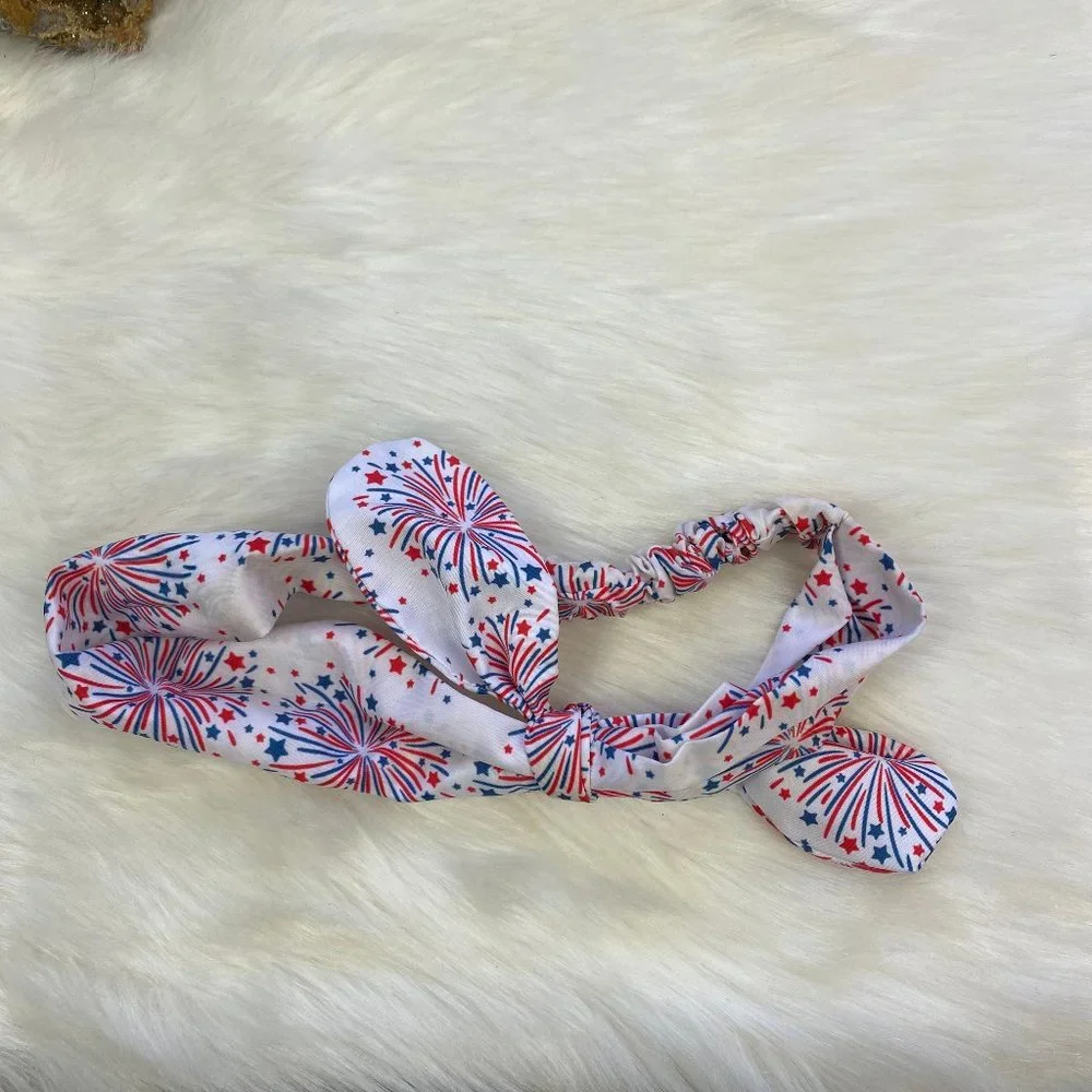 Firework Tied Fabric Headband - Stretchy